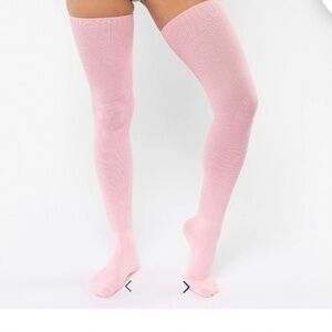 Los Angeles Apparel Pink Thigh High Socks